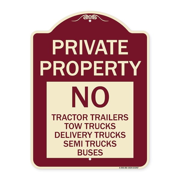 Private Property Private Property No Tractor Trailers Tow Trucks Delivery Trucks Semi, BU-1824-23247
